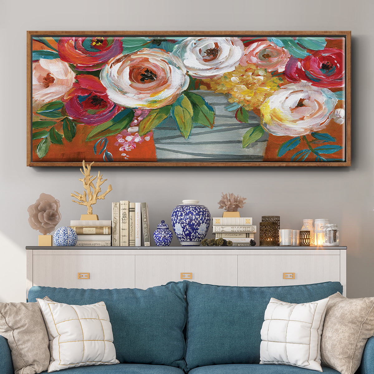 Color Burst I - Floater Framed Canvas Print