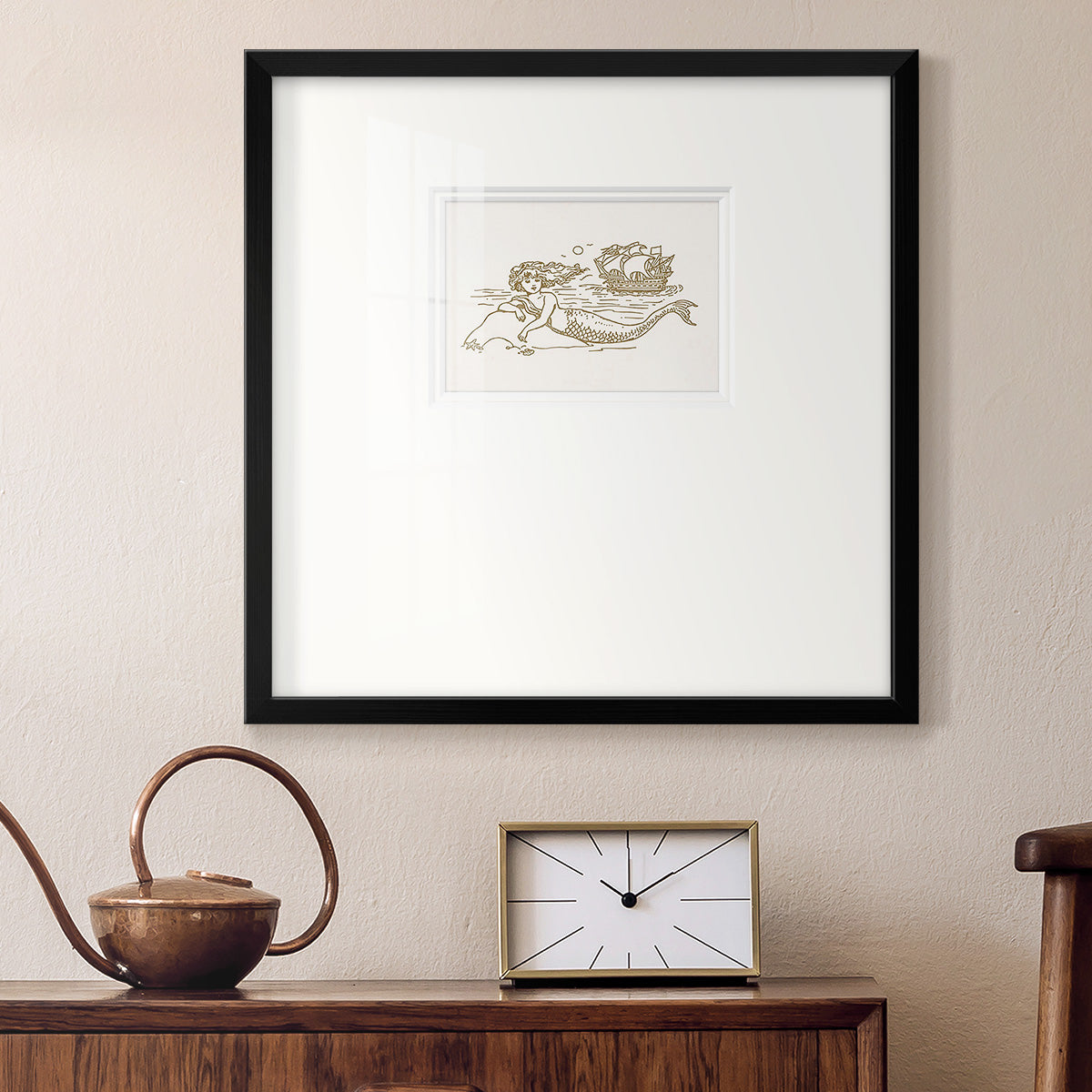 Sunning Mermaid II Premium Framed Print Double Matboard