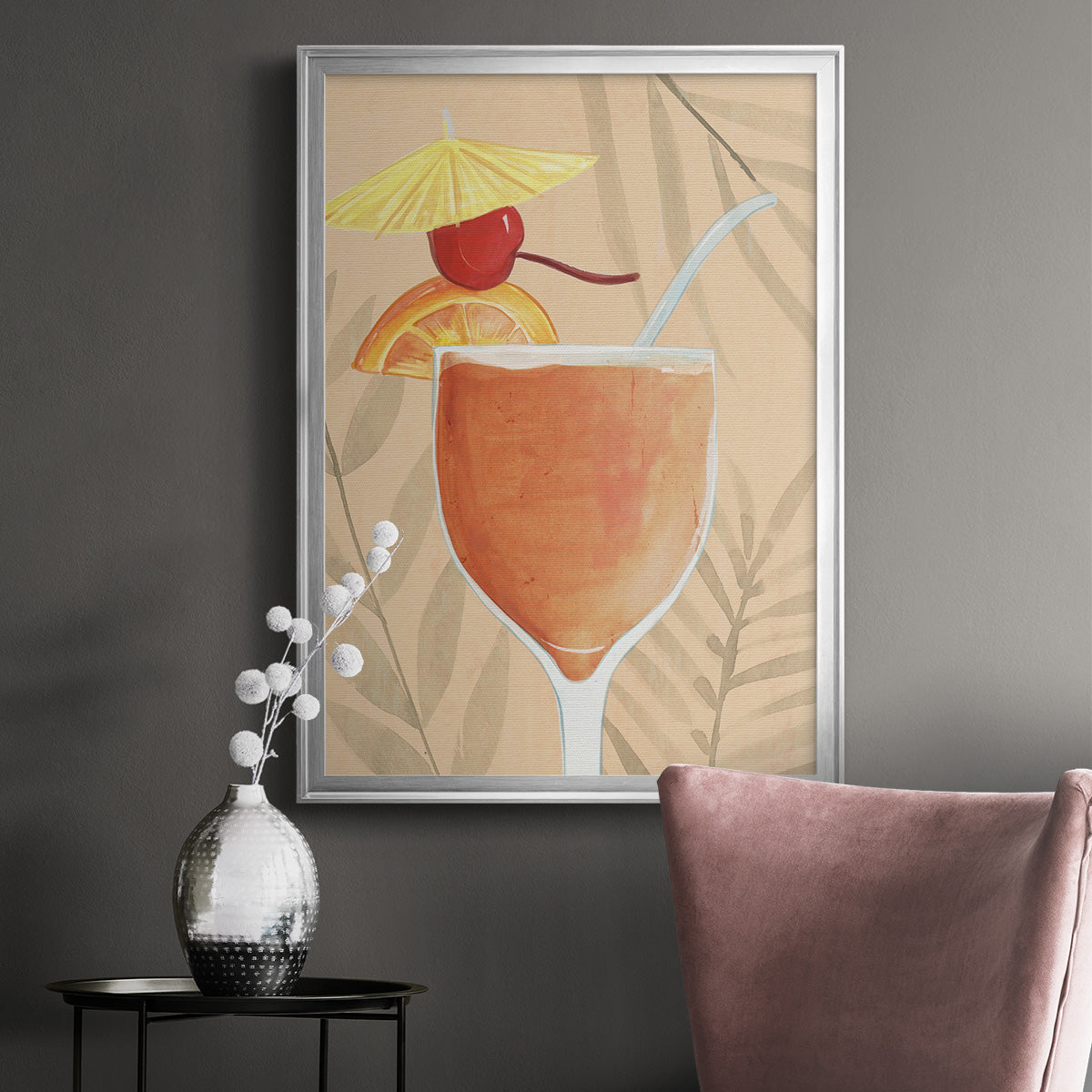 Tropical Cocktail I - Modern Framed Canvas Print