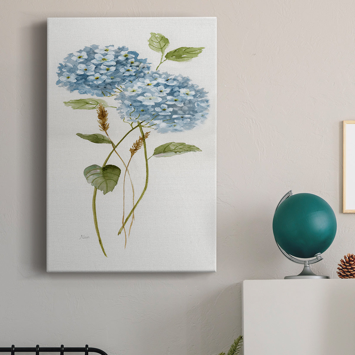 Petite Blue Hydrangea II Premium Gallery Wrapped Canvas - Ready to Hang