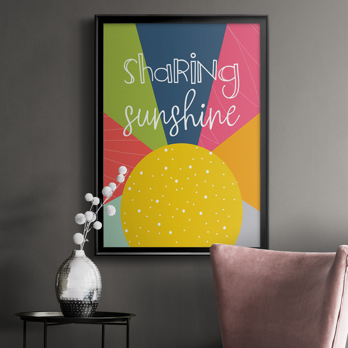 Sharing Sunshine - Modern Framed Canvas Print