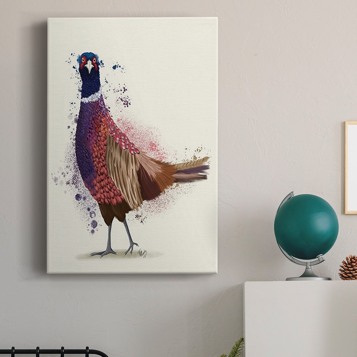 Pheasant Splash 6 Premium Gallery Wrapped Canvas - Ready to Hang