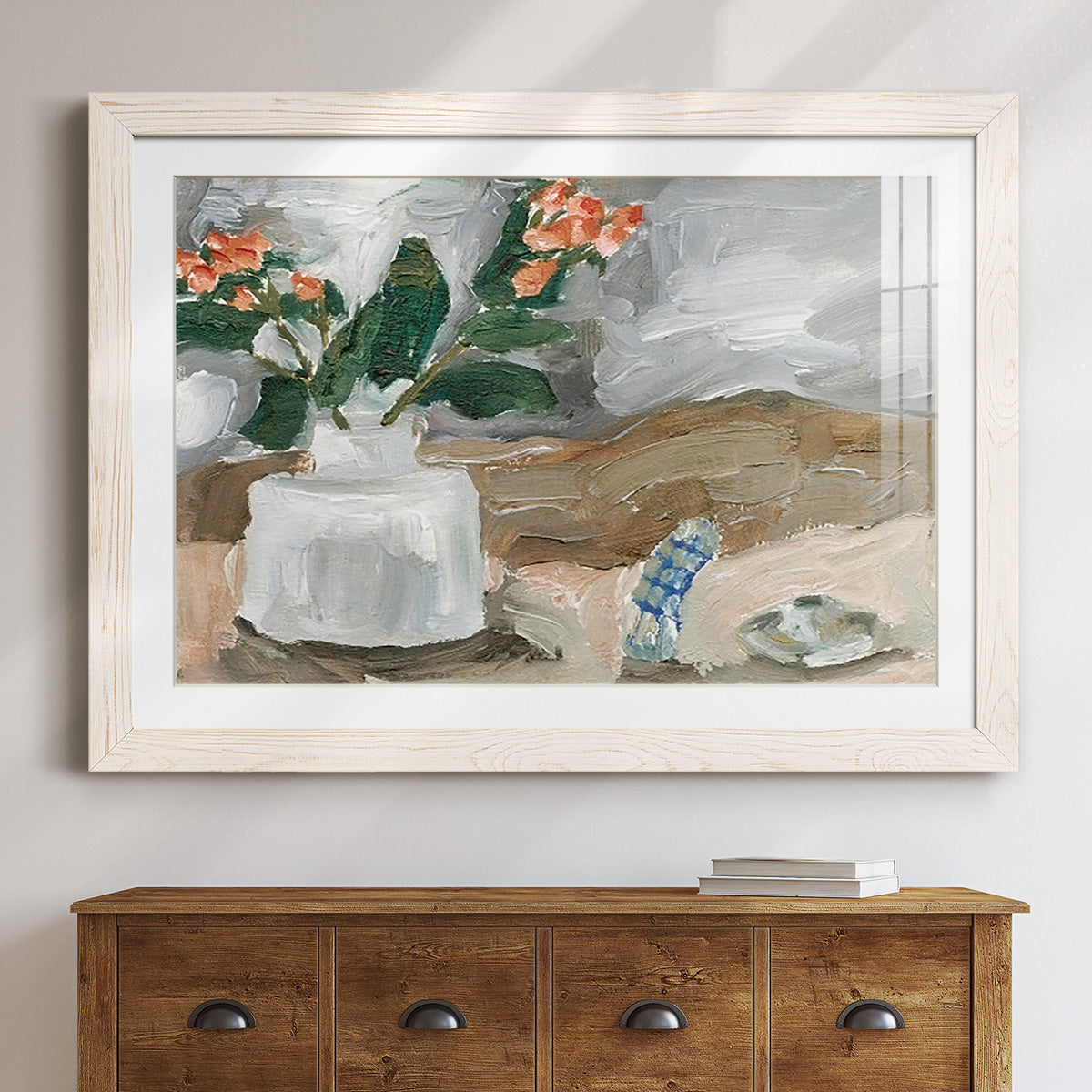 Vase of Pink Flowers III - Barnwood Framed Art Print