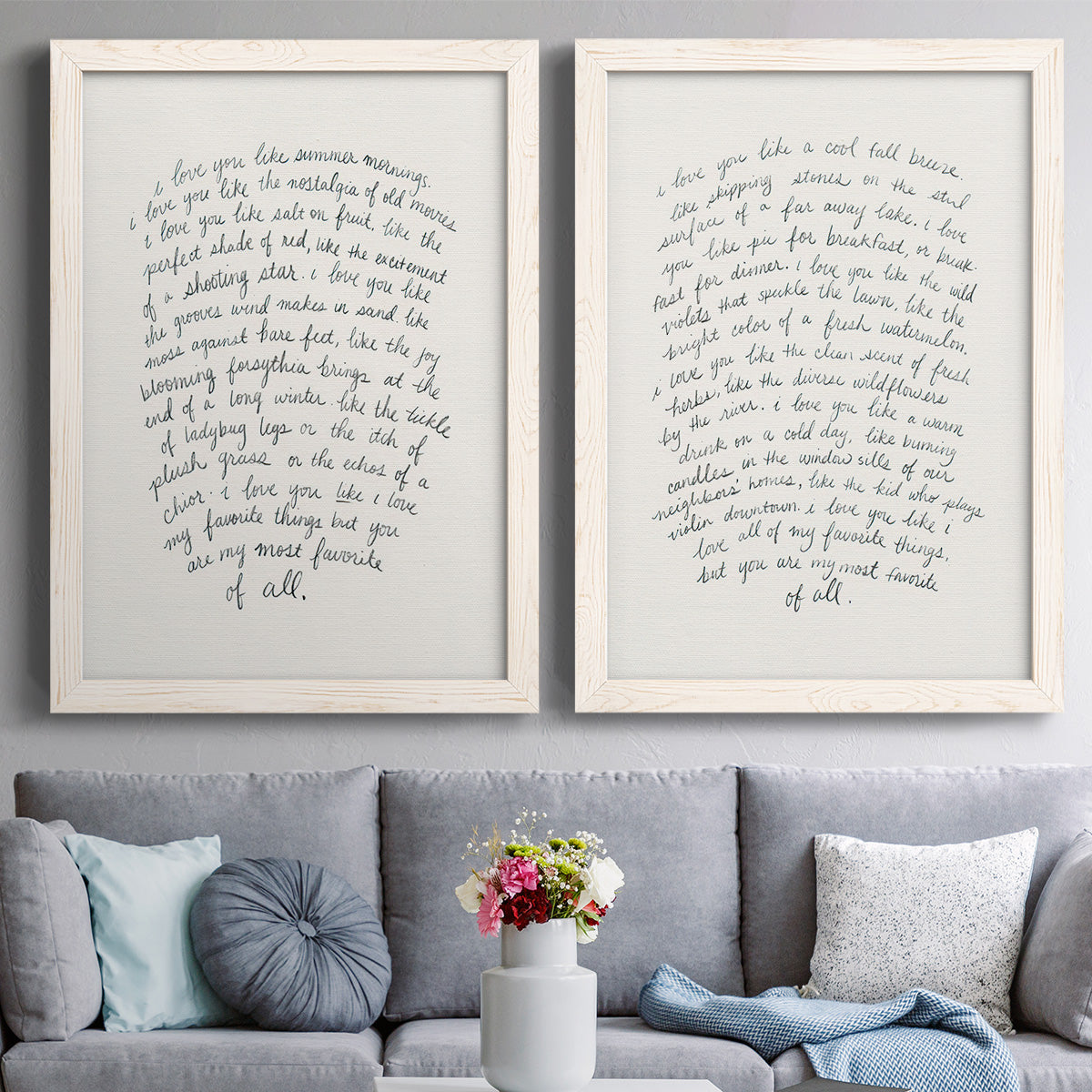 Letter to a Lover I - Premium Framed Canvas 2 Piece Set - Ready to Hang