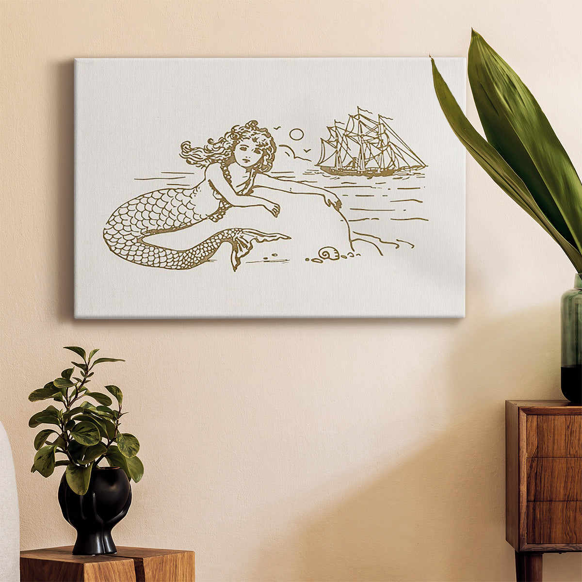 Sunning Mermaid I Premium Gallery Wrapped Canvas - Ready to Hang