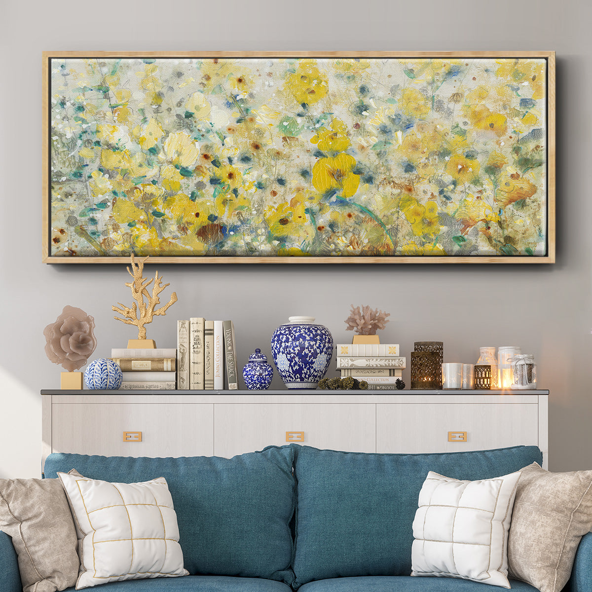 Cheerful Garden II - Floater Framed Canvas Print
