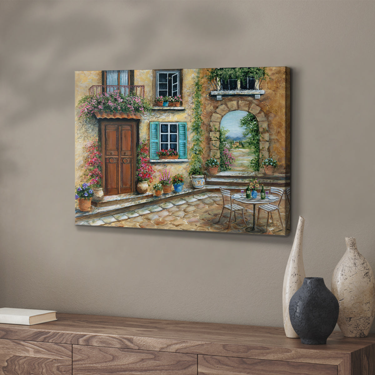 Tuscan Courtyard - Canvas Art Print