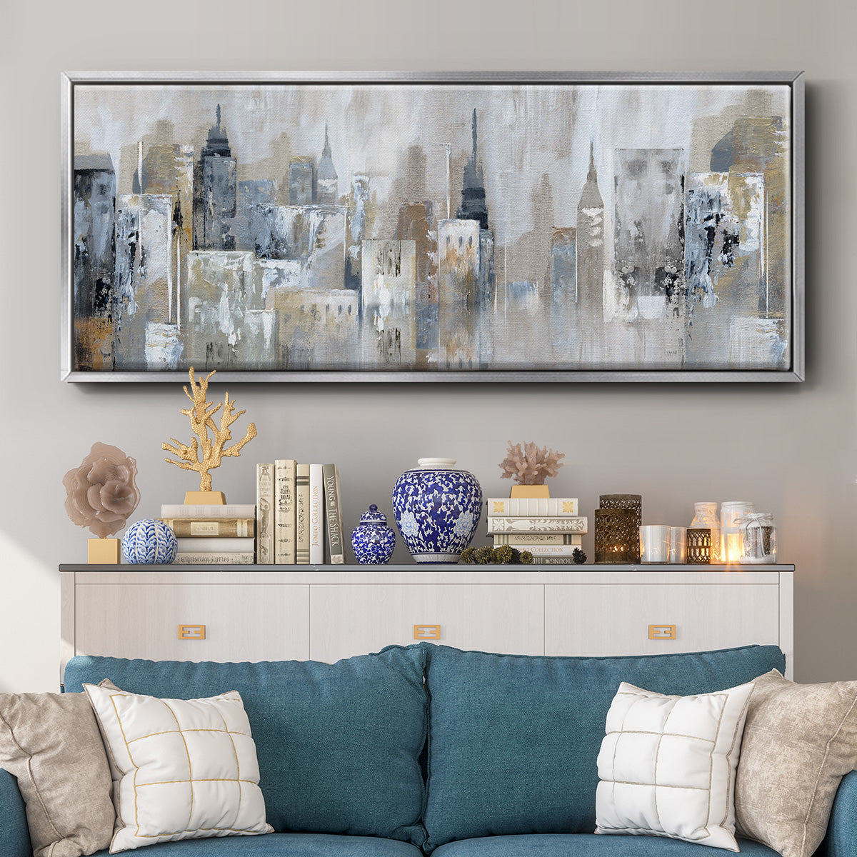 Bay City Reflection - Floater Framed Canvas Print