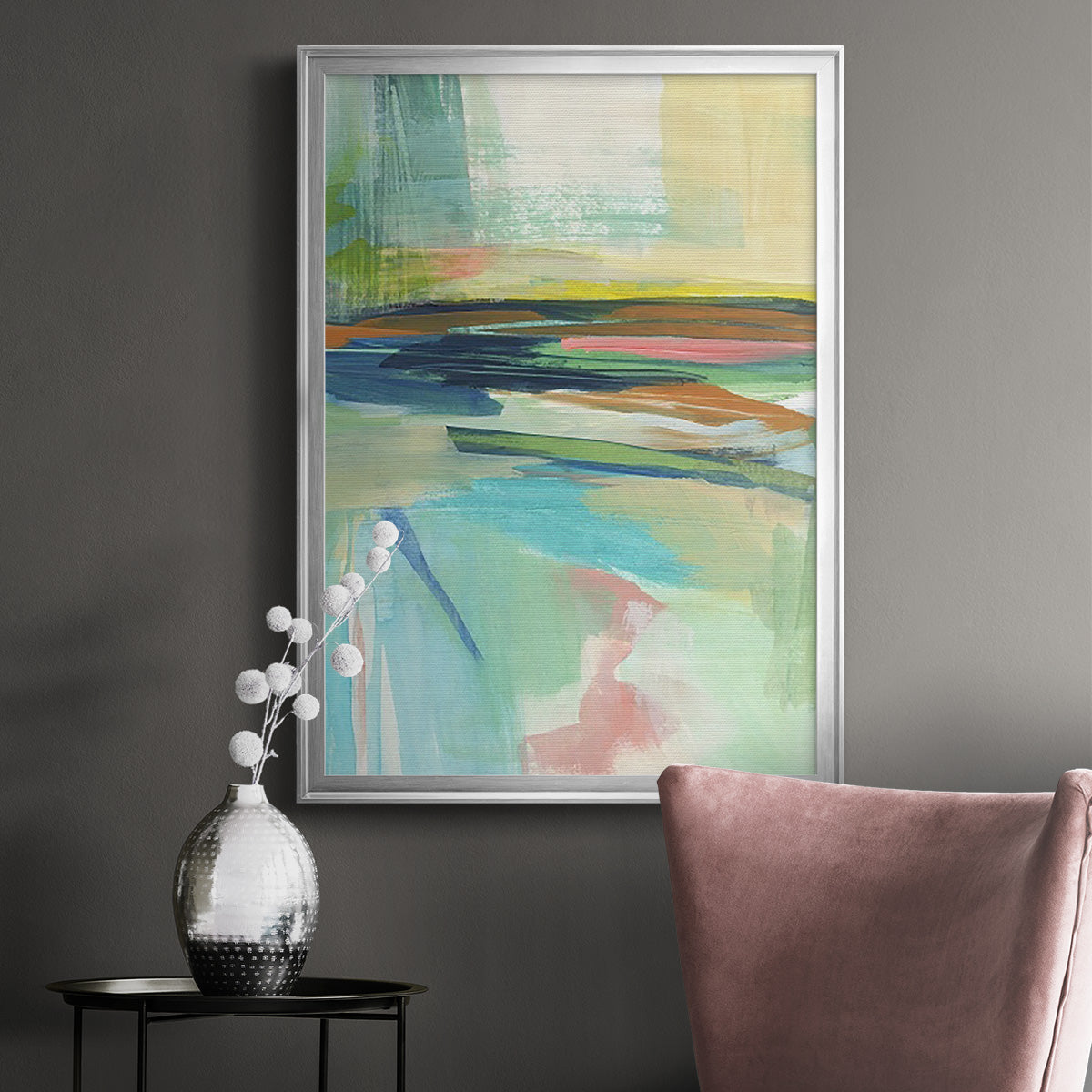 Radiant Horizon II - Modern Framed Canvas Print