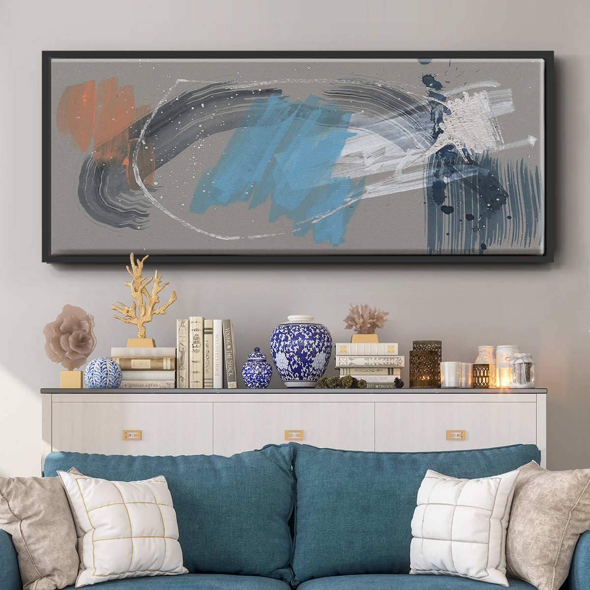 Whimsical Marks II - Floater Framed Canvas Print