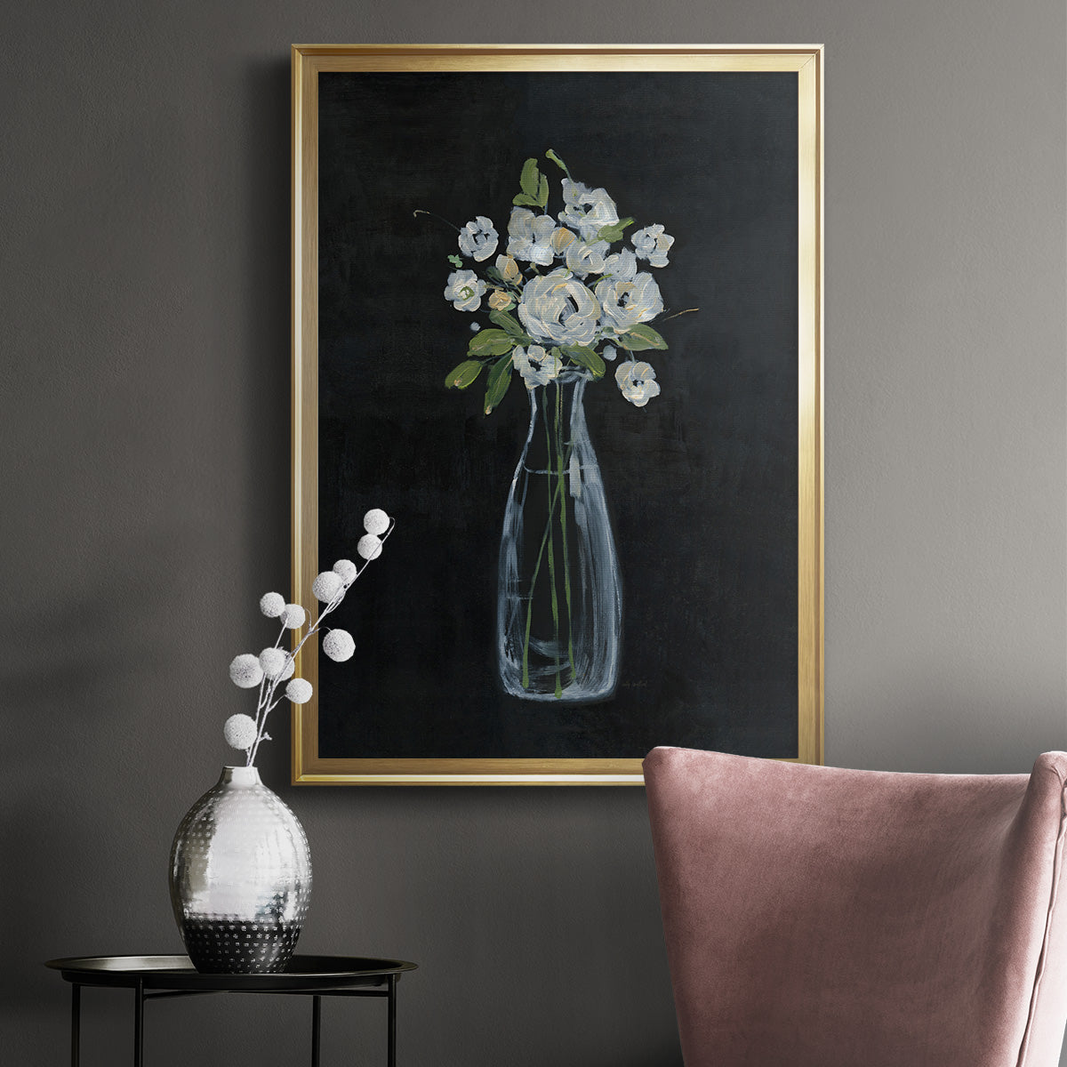 Sophisticated Farm Floral II - Modern Framed Canvas Print