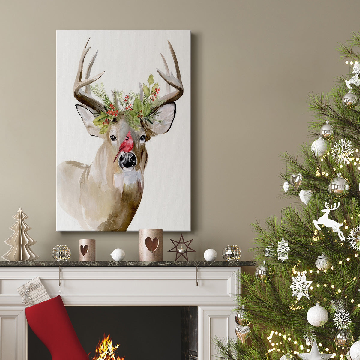 Holiday Deer II - Gallery Wrapped Canvas