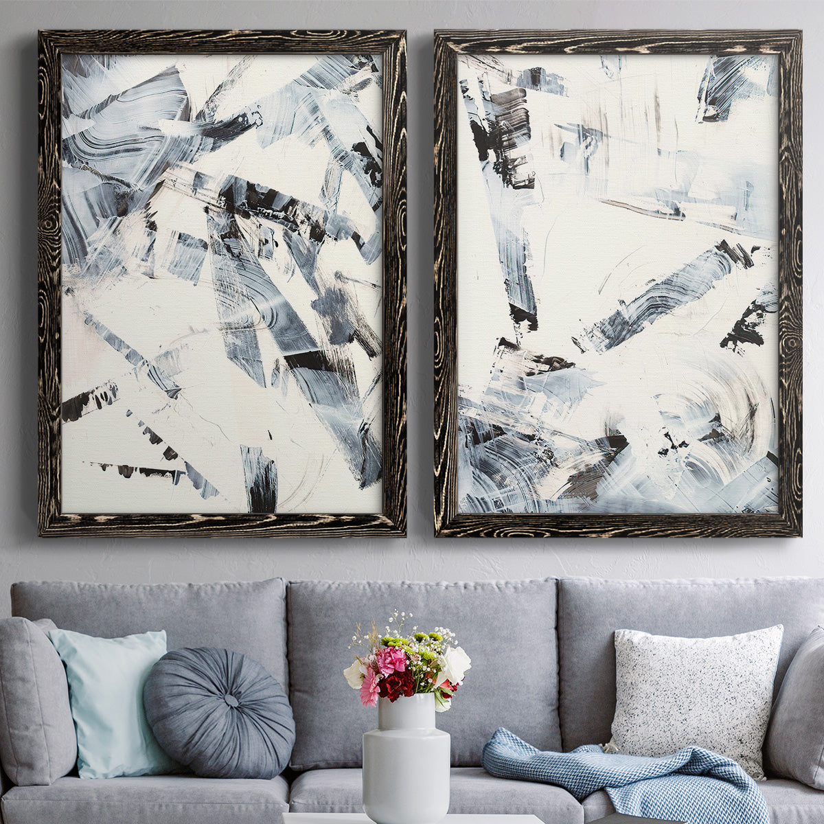 Fractured Ice I - Premium Framed Canvas 2 Piece Set - Ready to Hang