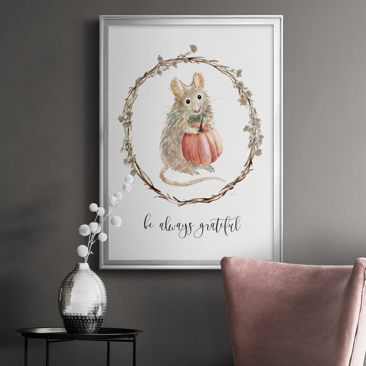 Harvest Home Mouse - Modern Framed Canvas Print