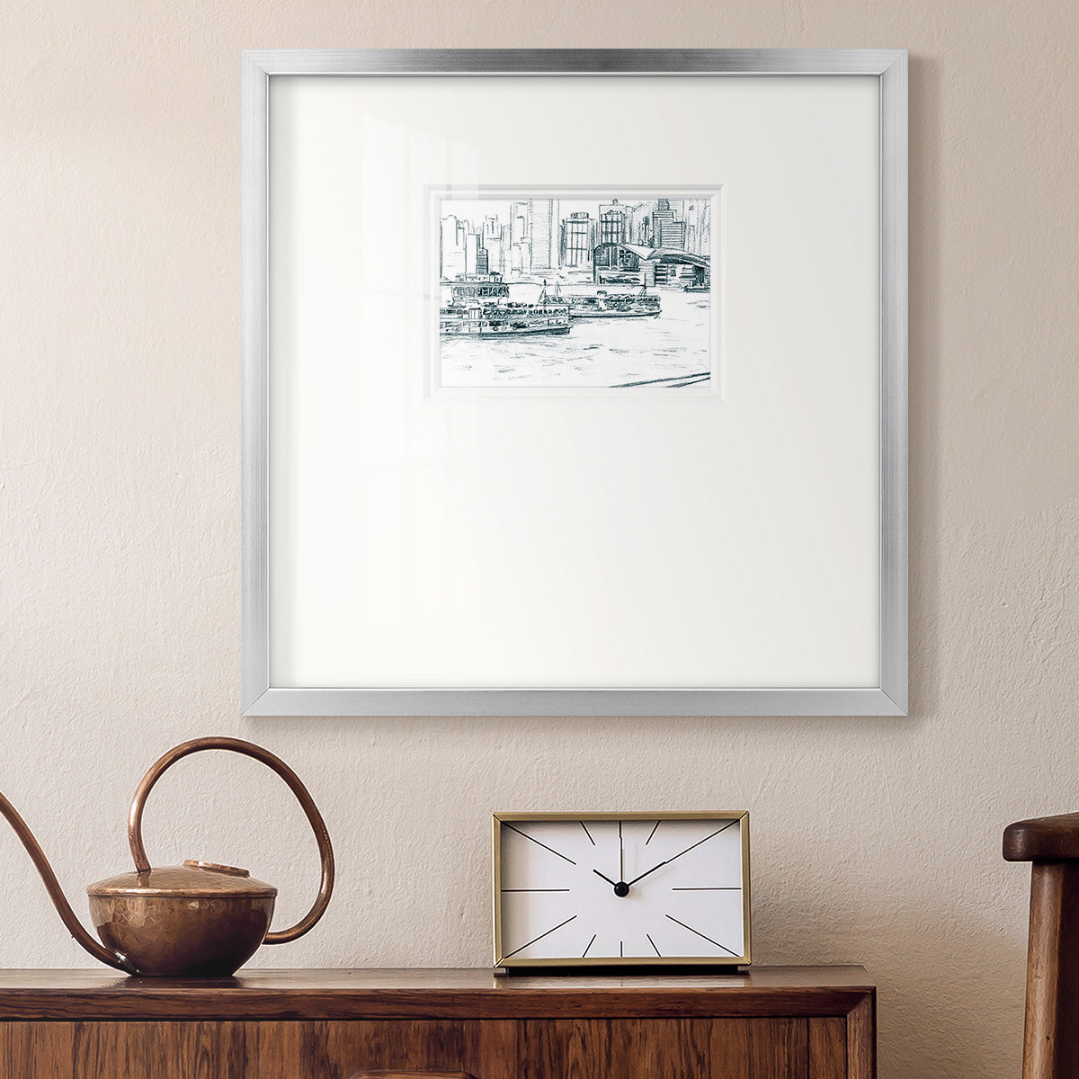 Ferryboats I Premium Framed Print Double Matboard