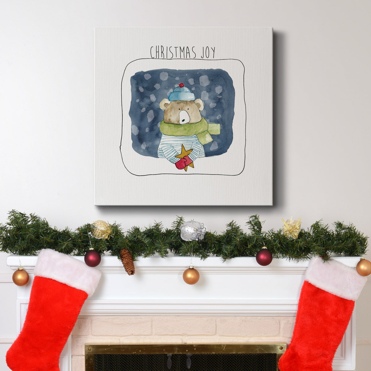 Christmas Bear-Premium Gallery Wrapped Canvas - Ready to Hang