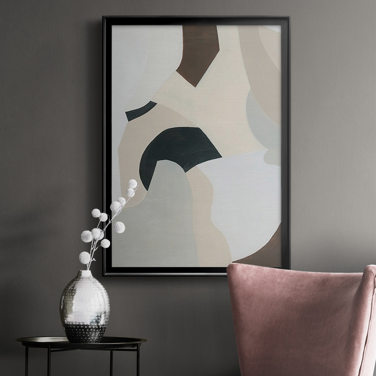 Shifting Neutrals I - Modern Framed Canvas Print