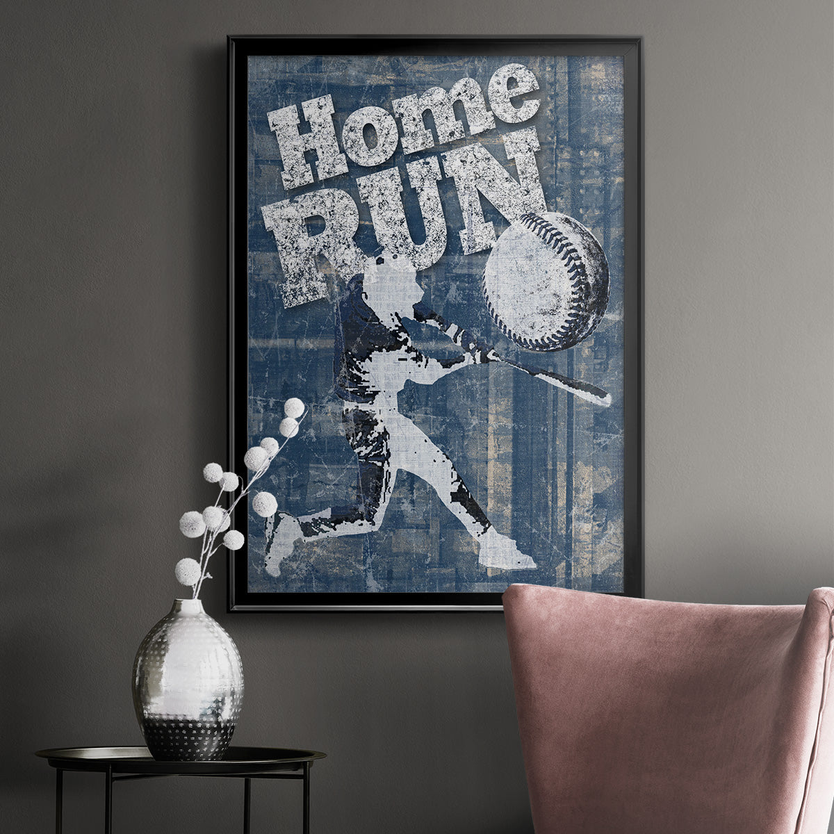Home Run Hitter - Modern Framed Canvas Print