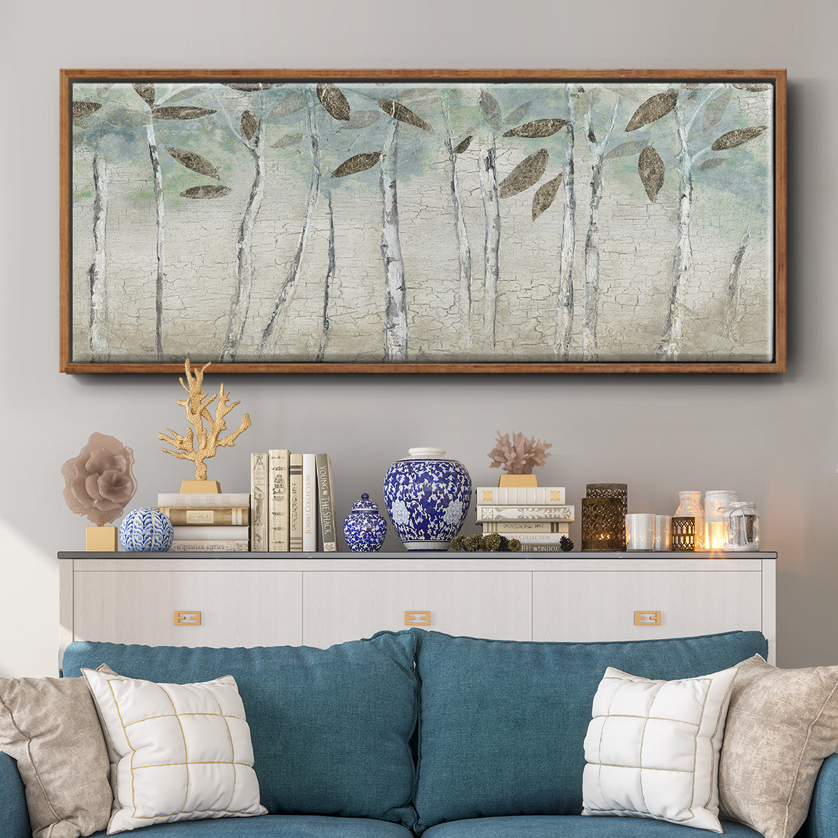 Rain Soft Woods - Floater Framed Canvas Print