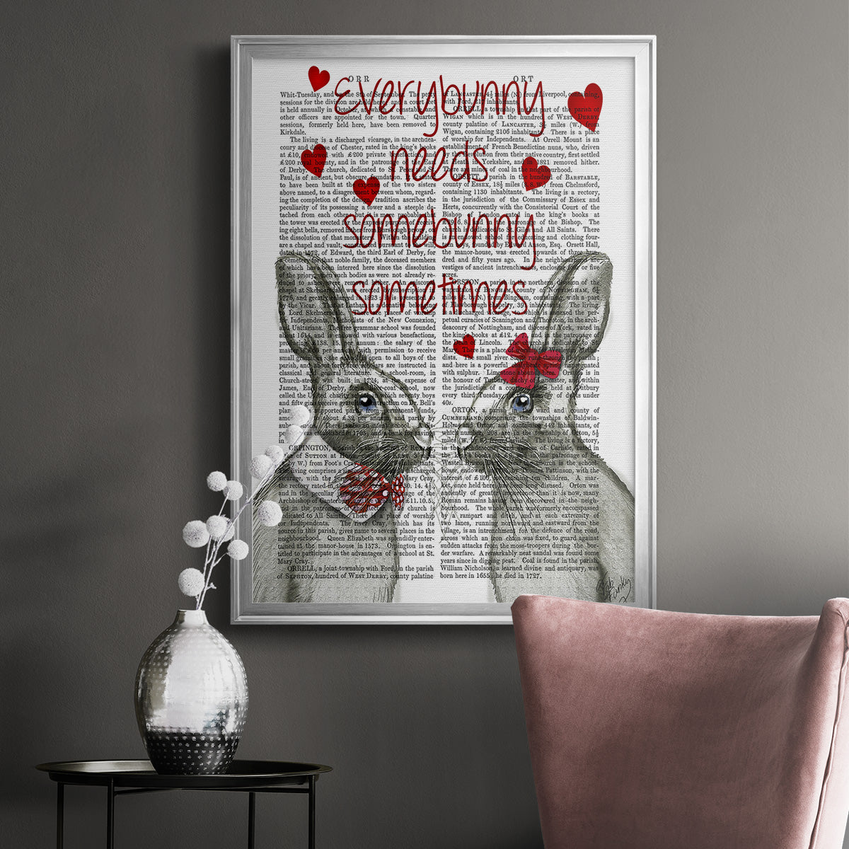 Everybunny - Modern Framed Canvas Print