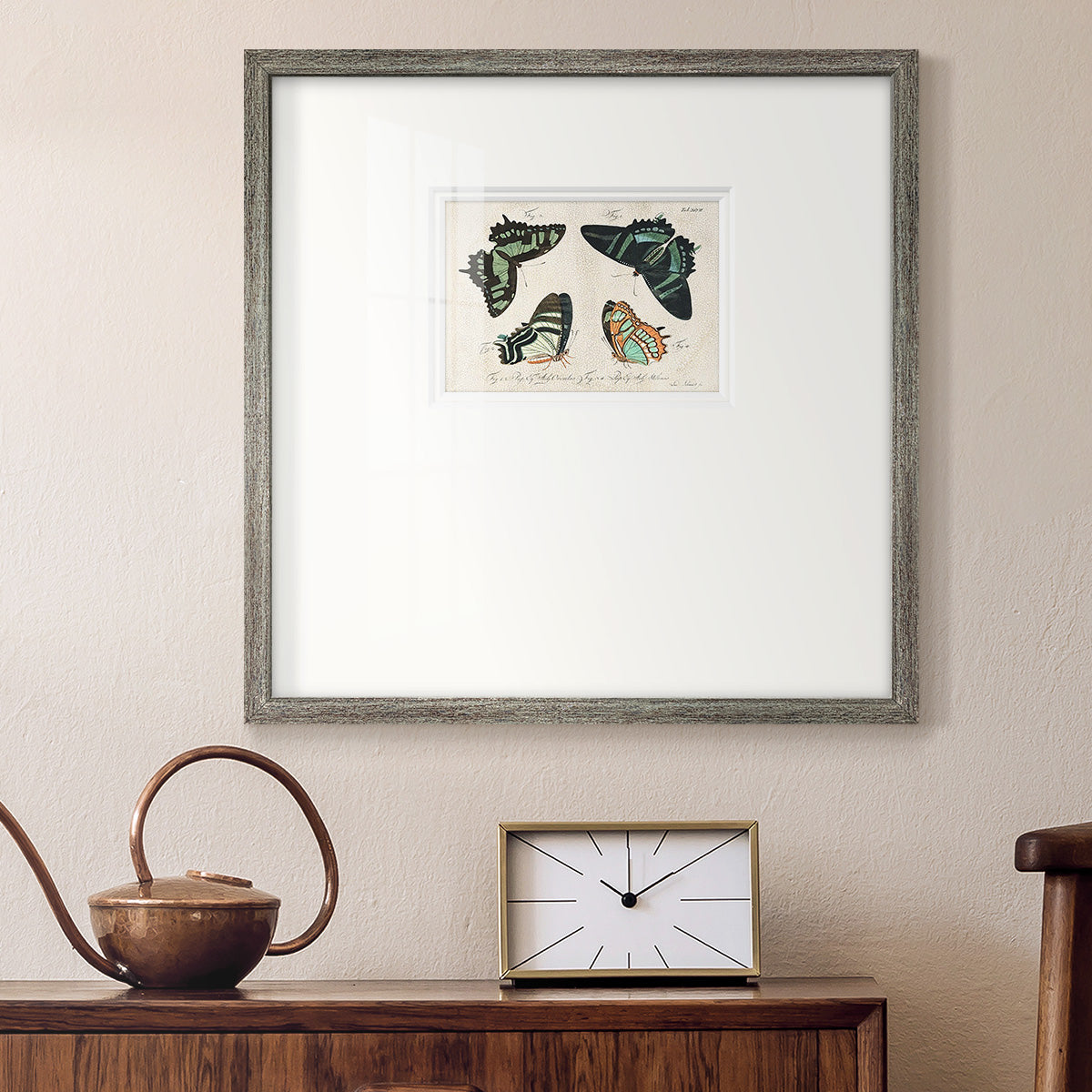 Crackled Butterflies III Premium Framed Print Double Matboard