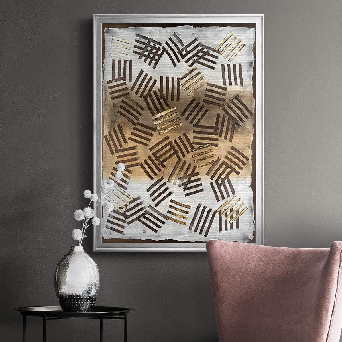 Raffia Palm II - Modern Framed Canvas Print