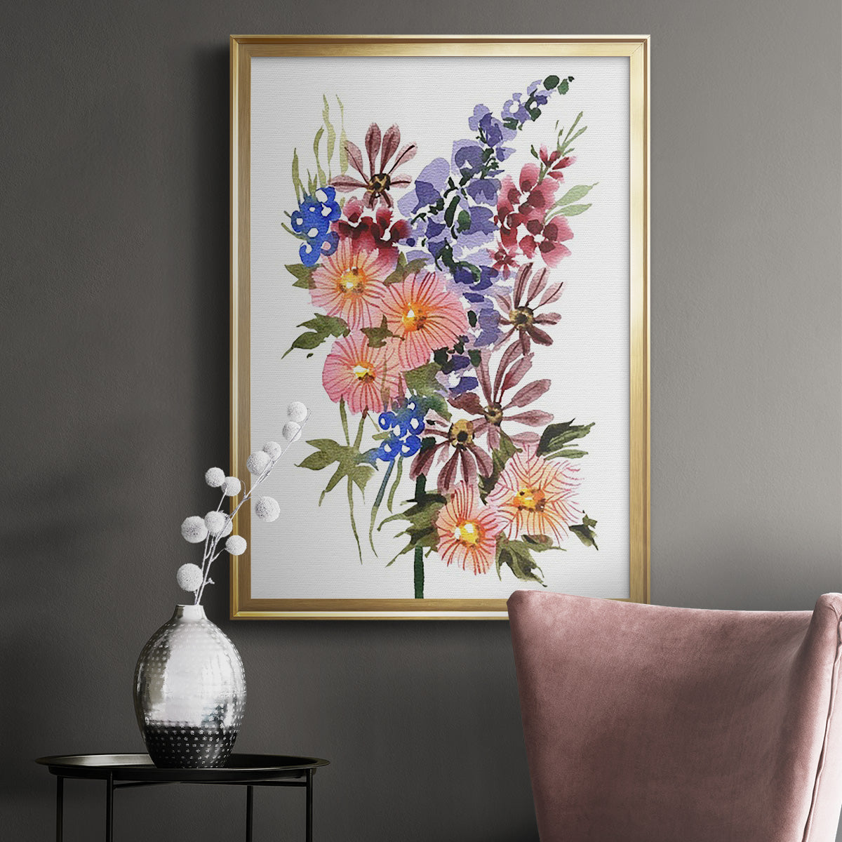 Garden Bouquets III - Modern Framed Canvas Print