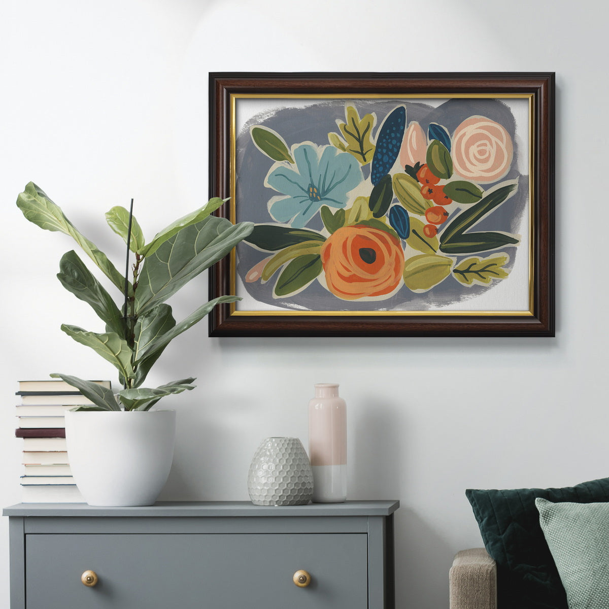 Bright Botany I Premium Framed Canvas- Ready to Hang