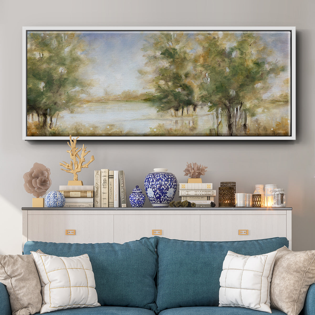 Waterway Grove - Floater Framed Canvas Print