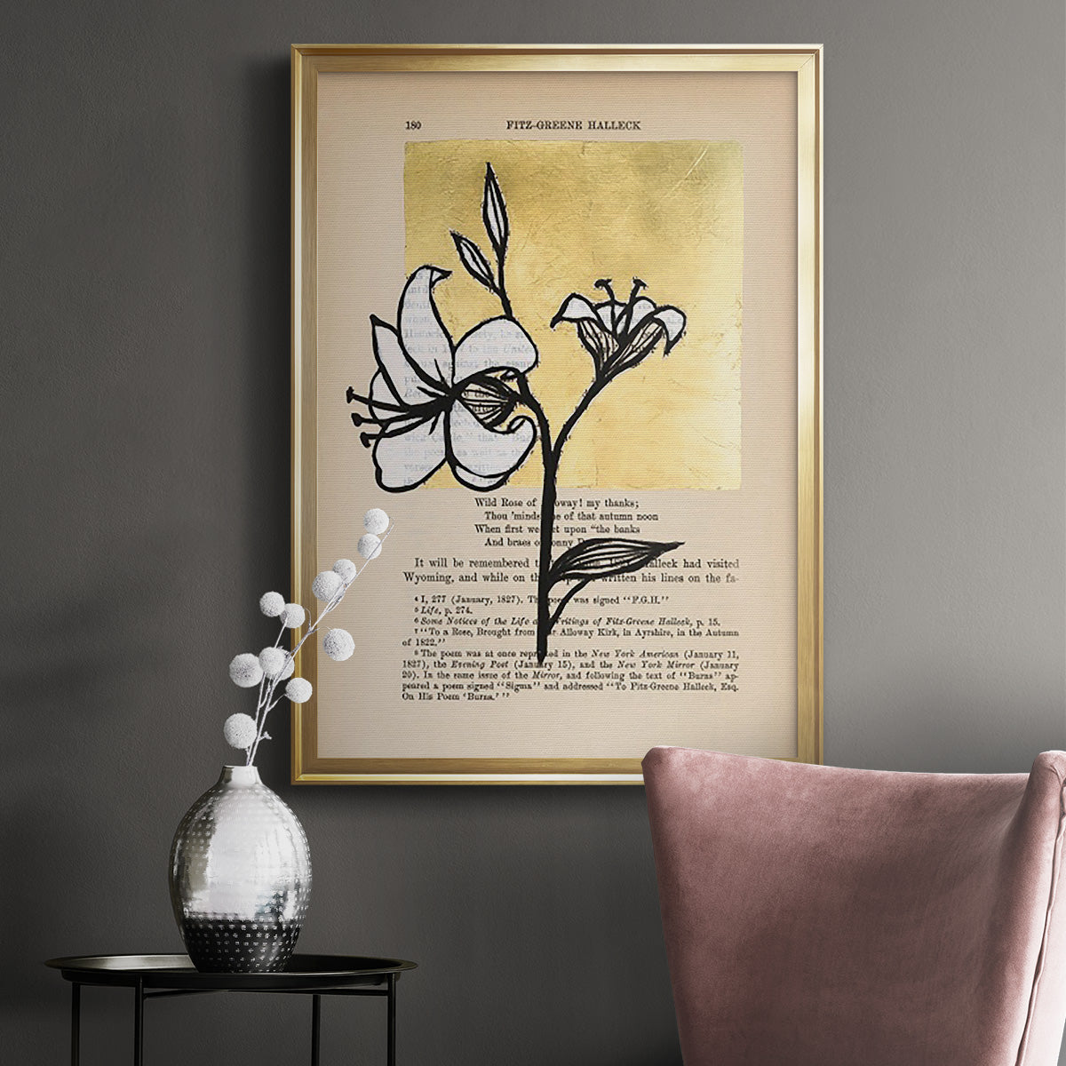 Floral Diary IV - Modern Framed Canvas Print