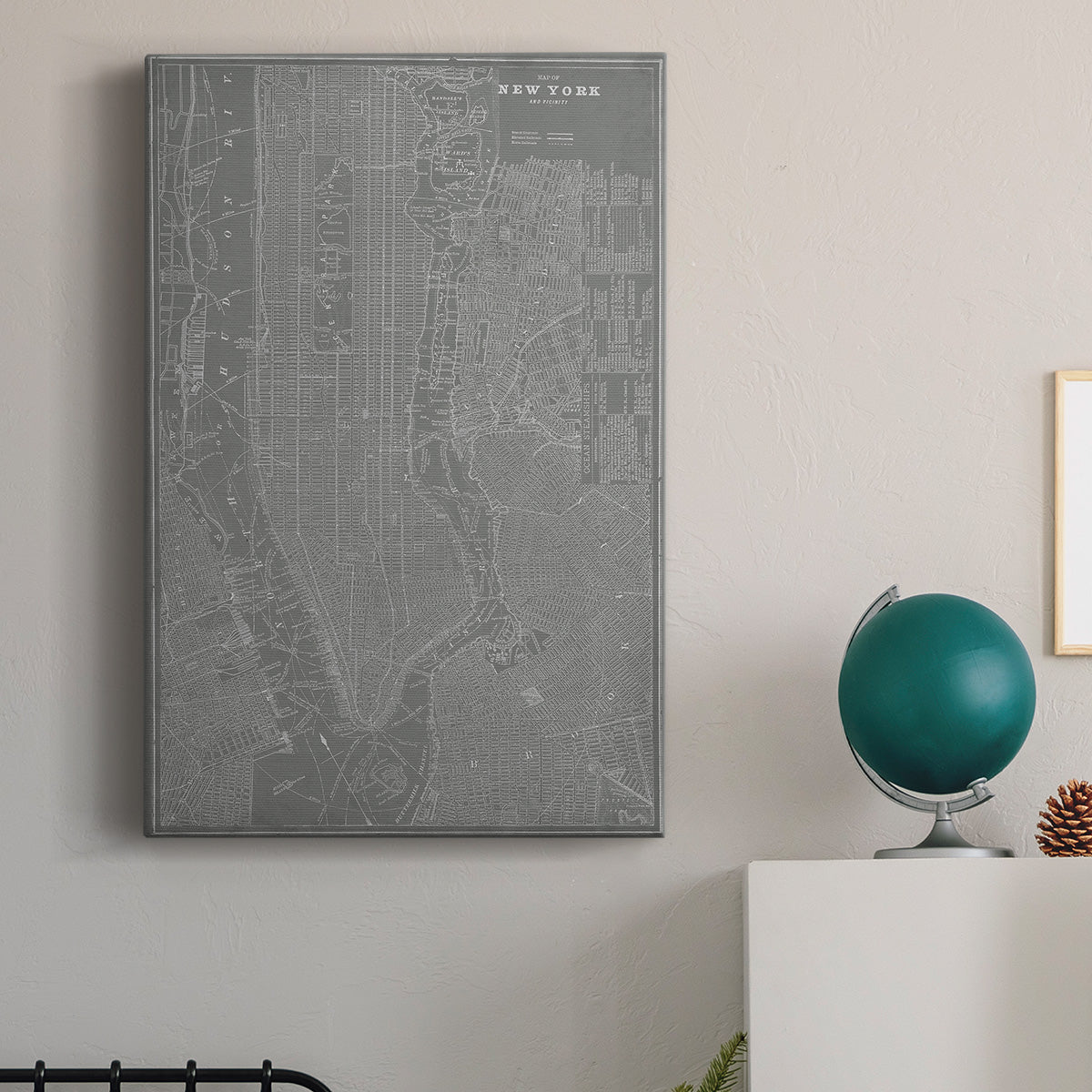 City Map of New York Premium Gallery Wrapped Canvas - Ready to Hang