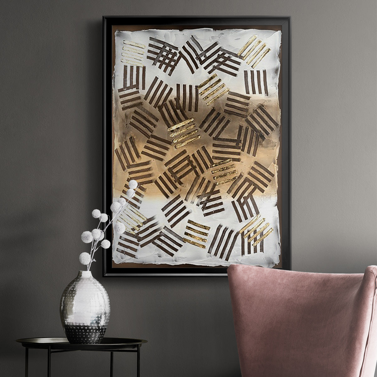 Raffia Palm II - Modern Framed Canvas Print