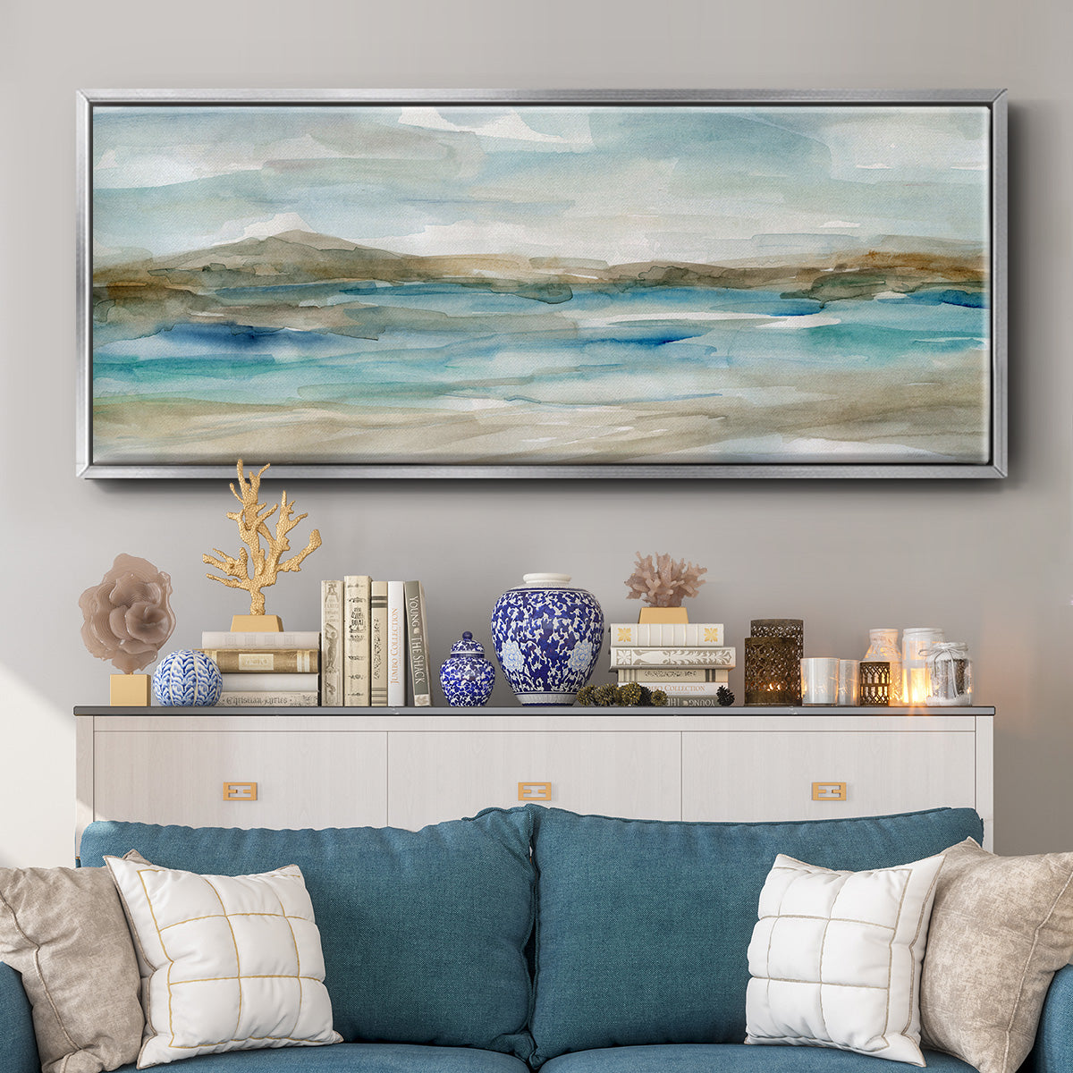 Peaceful Beach II - Floater Framed Canvas Print