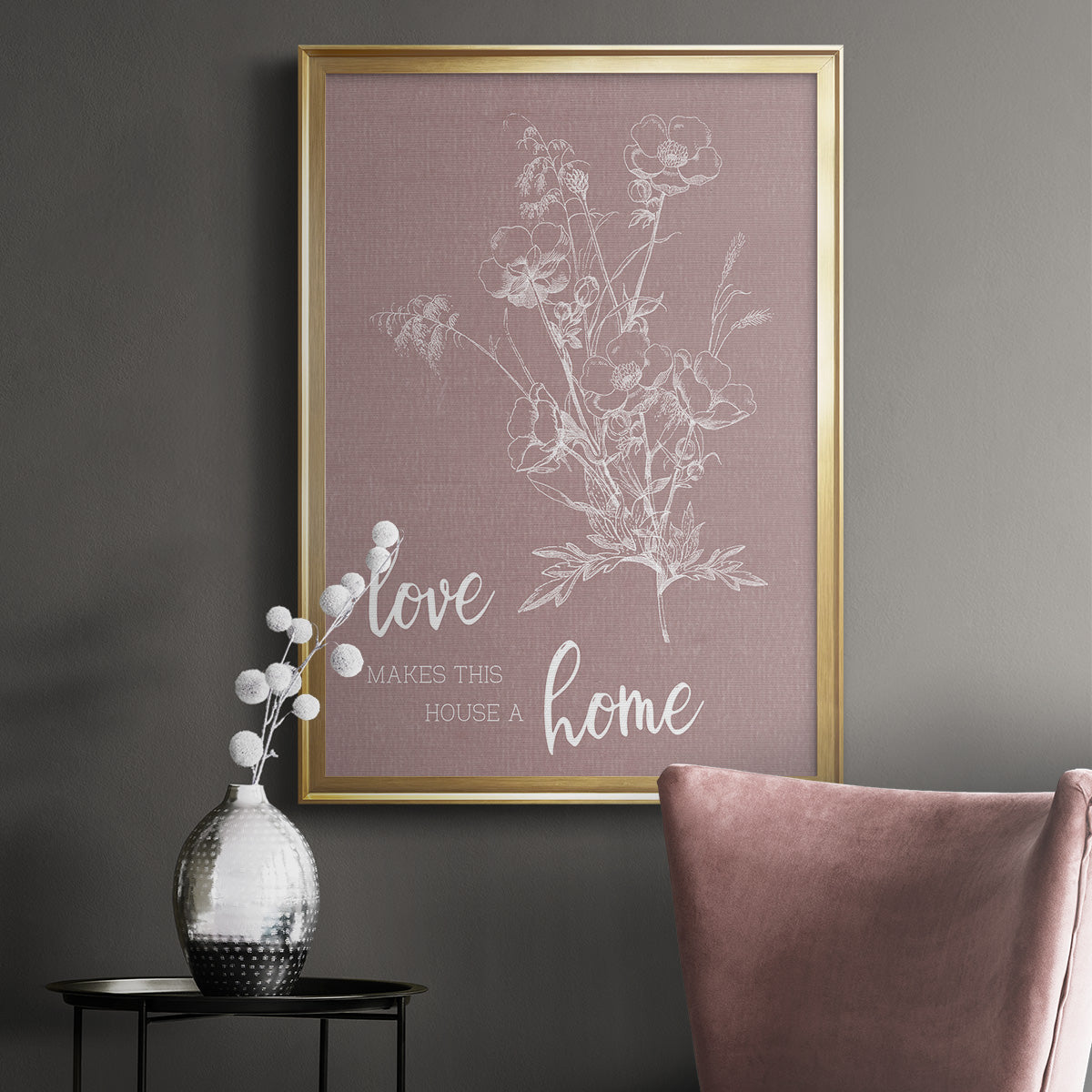 Love Home - Modern Framed Canvas Print