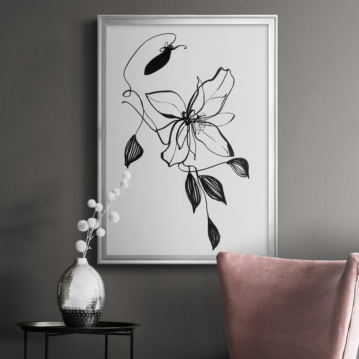 Wild Clematis I - Modern Framed Canvas Print