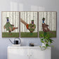 Pheasant Shooting Party 5 - Framed Premium Gallery Wrapped Canvas L Frame 3 Piece Set - Ready to Hang