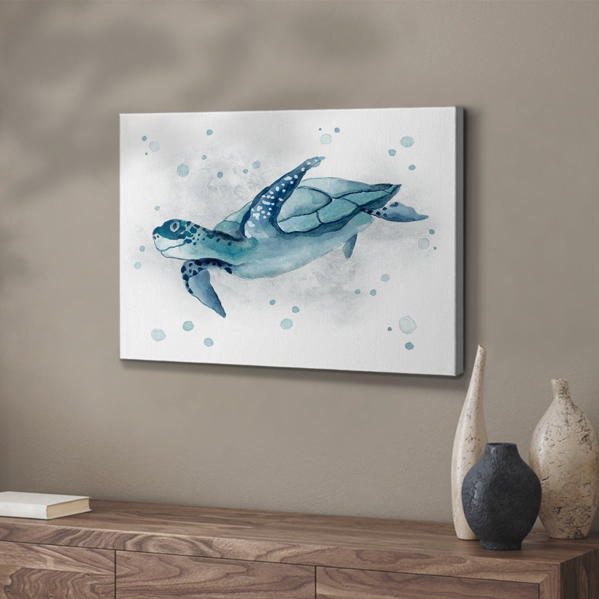 Blue Turtle II - Canvas Art Print