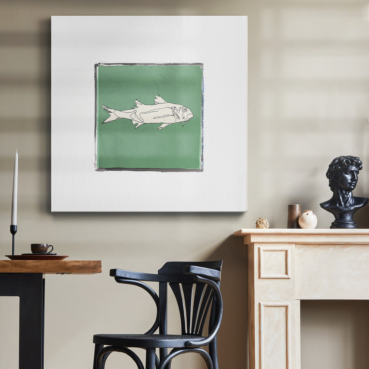 Block Print Fish VII-Premium Gallery Wrapped Canvas - Ready to Hang