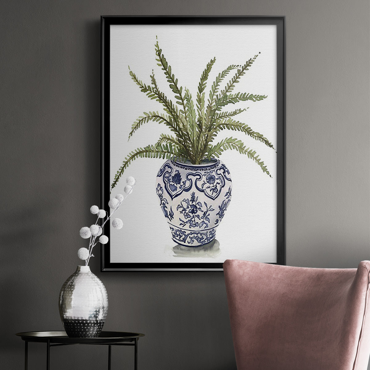 Fern House I - Modern Framed Canvas Print