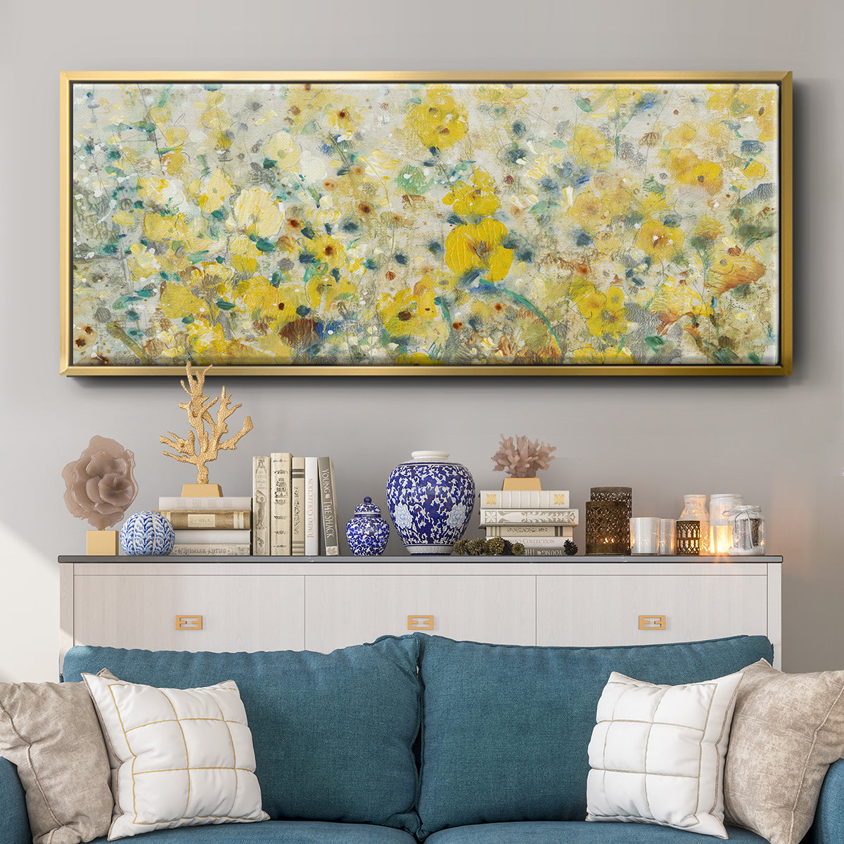 Cheerful Garden II - Floater Framed Canvas Print