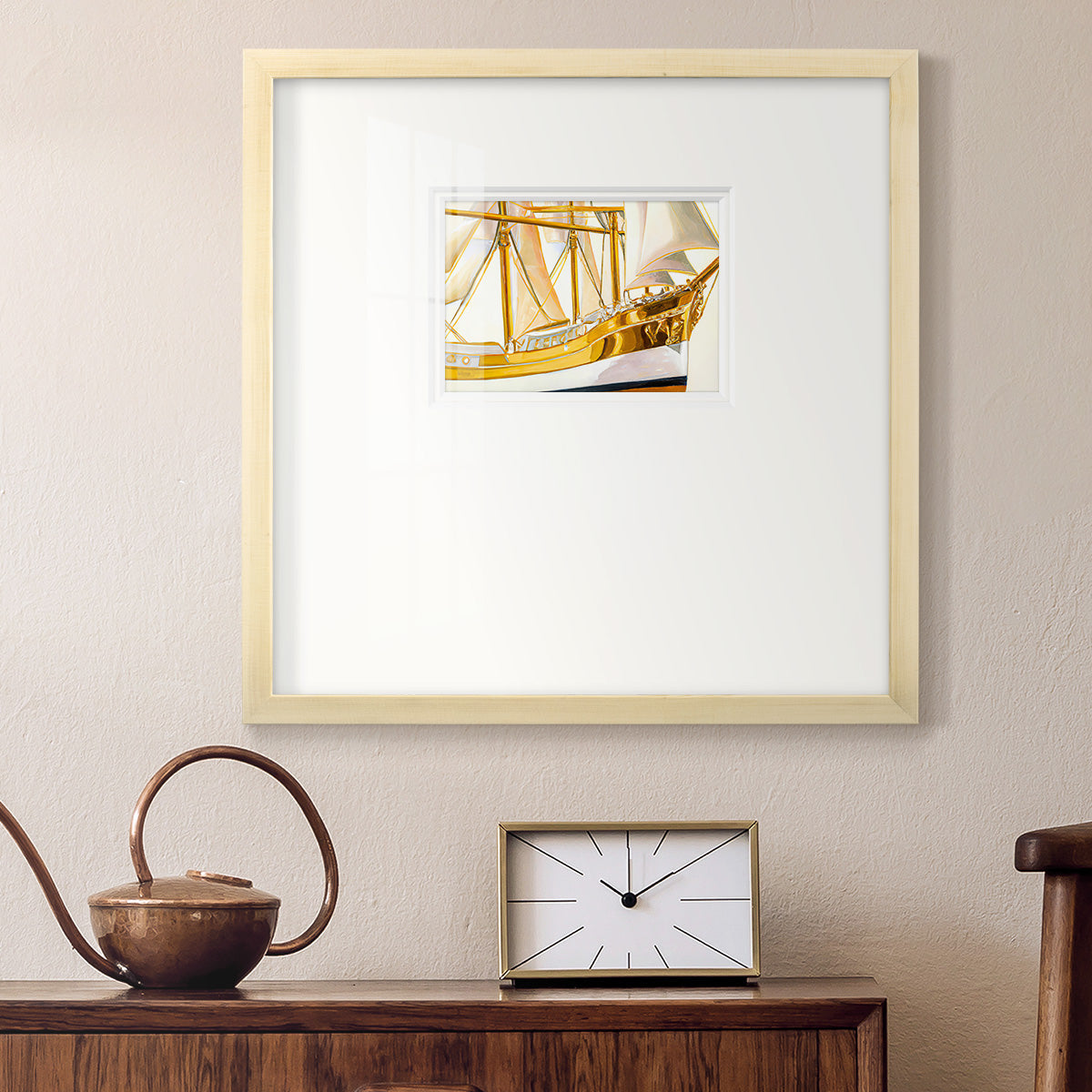 Gold Ship II Premium Framed Print Double Matboard