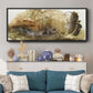 Gold on the Rise I  - Floater Framed Canvas Print
