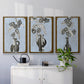 Graphic Flowers in Vase I - Framed Premium Gallery Wrapped Canvas L Frame 3 Piece Set - Ready to Hang