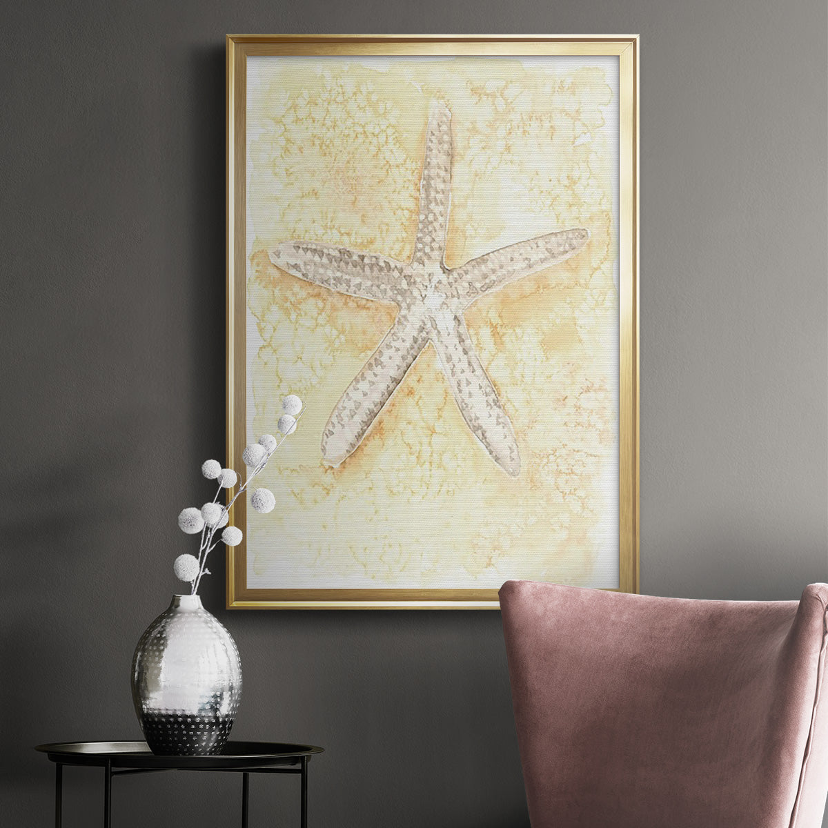 Salty Seashell I - Modern Framed Canvas Print