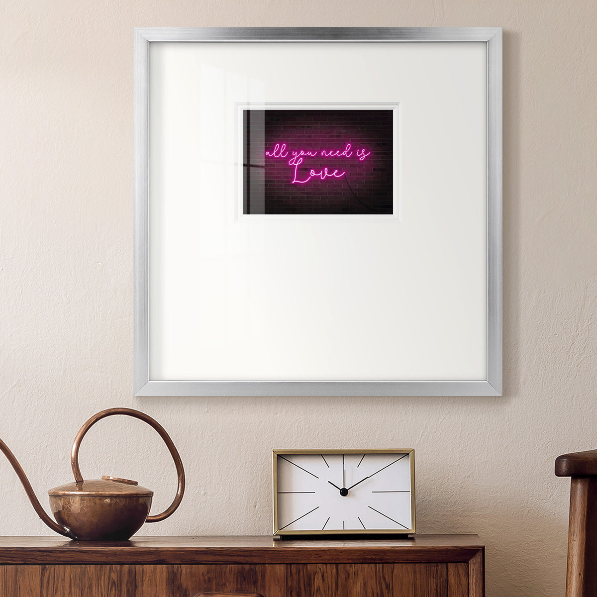 Neon Love I Premium Framed Print Double Matboard