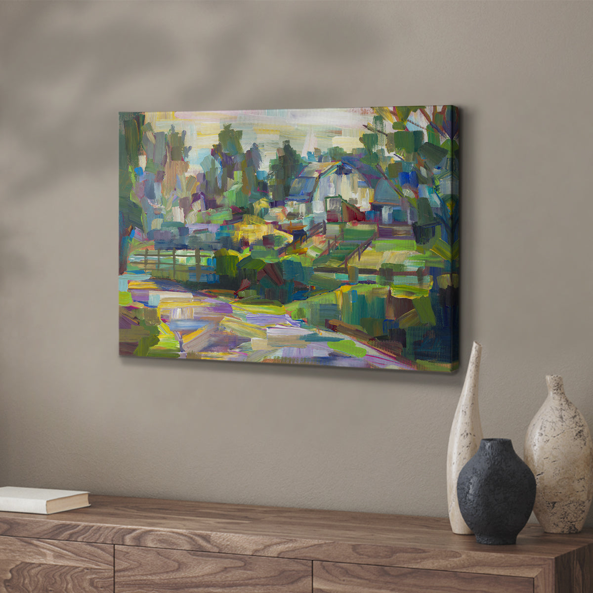 White Barn - Canvas Art Print