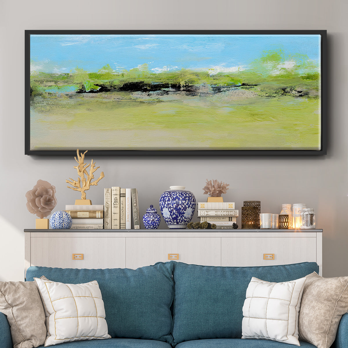From the Terrace I - Floater Framed Canvas Print