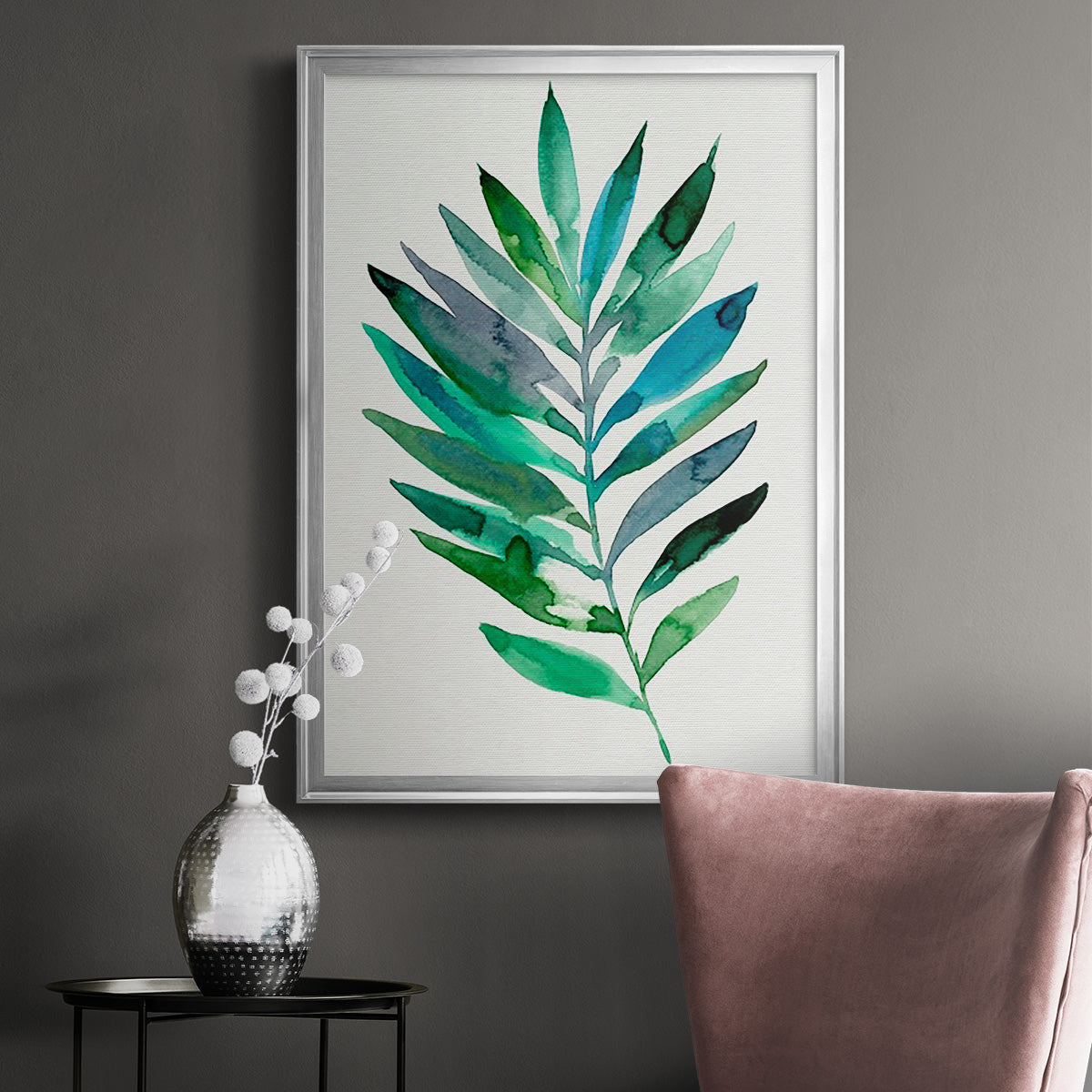 Palm Frond Flow III - Modern Framed Canvas Print