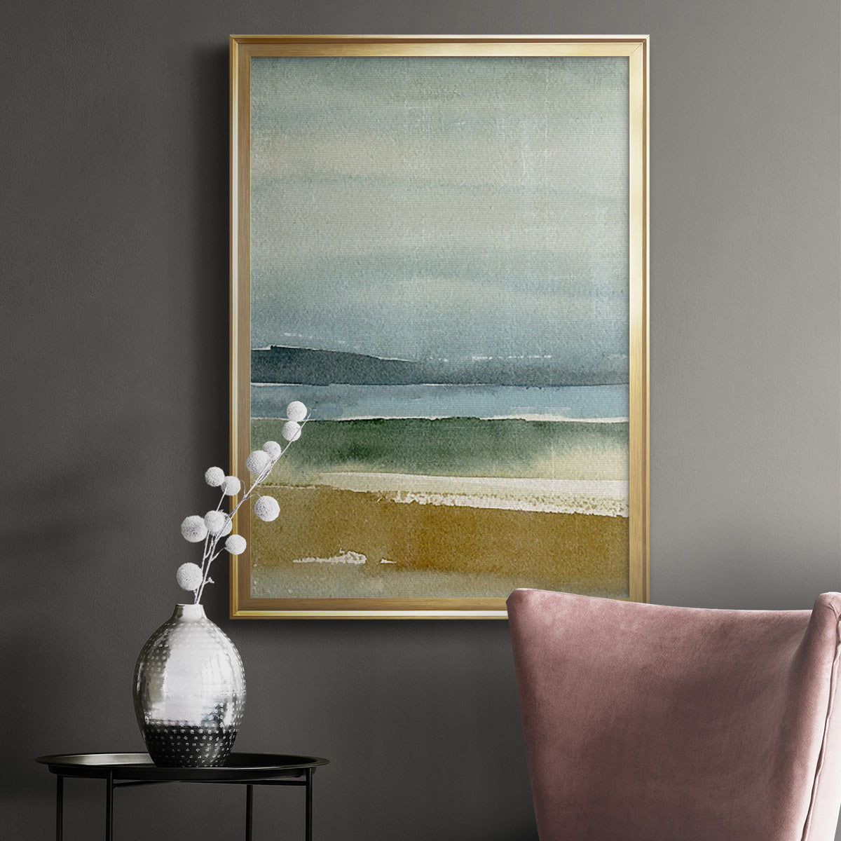 Ochre Outlook II - Modern Framed Canvas Print