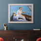 Impressionist leisure boating scene by Édouard Manet in an ornate weathered white frame displayed in a dark-toned interior setting.